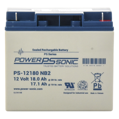 Batería 12V, 18AH, Para Respaldo, Tecnologías AGM/VRLA, Diseño De Vida Útil 5 Años, Terminales Tipo NB2, Listada UL, Libre De Mantenimiento