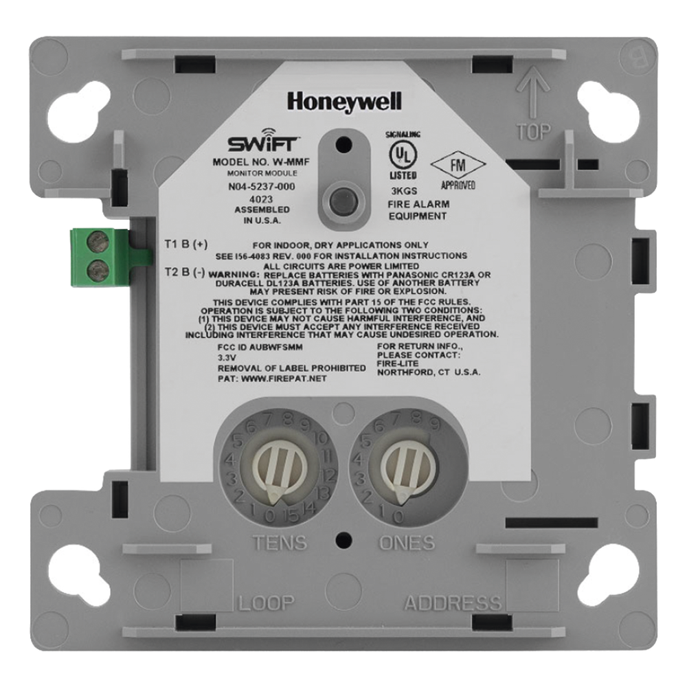 Módulo monitor inalámbrico direccionable para contactos secos, malla SWIFT FlashScan, batería litio 2 años