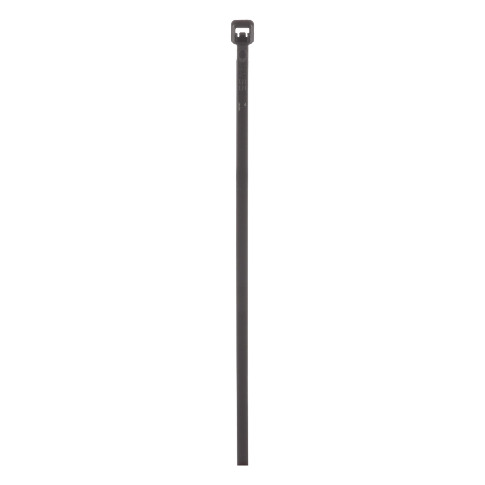 Cincho de Nylon 6.6 de Bloqueo, 203 mm largo x 2.5mm ancho, Color Negro, Exterior Resistente a Rayos UV, Paquete de 100pz