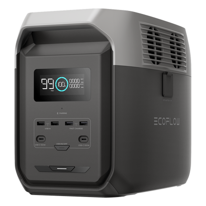 Estación de Energía Portátil Delta 3 1536Wh Litio LFP / 6 AC 1800 W (Max. 3600W) / 2 USB-C 100W / Capacidad para Aumentar Respaldo / Cargador de