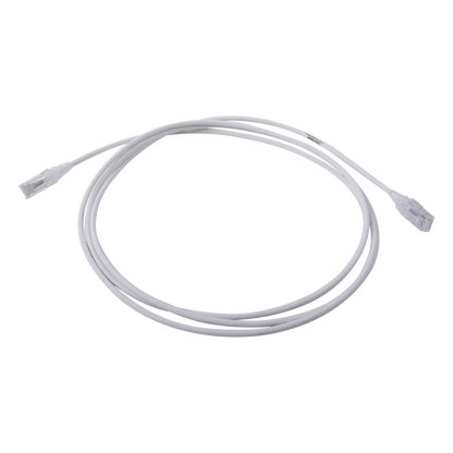 Patch Cord MC6 Modular Cat6 UTP, CM/LS0H, 2.13 Metros (7 Pies), Color Blanco, Diámetro Reducido (28AWG)