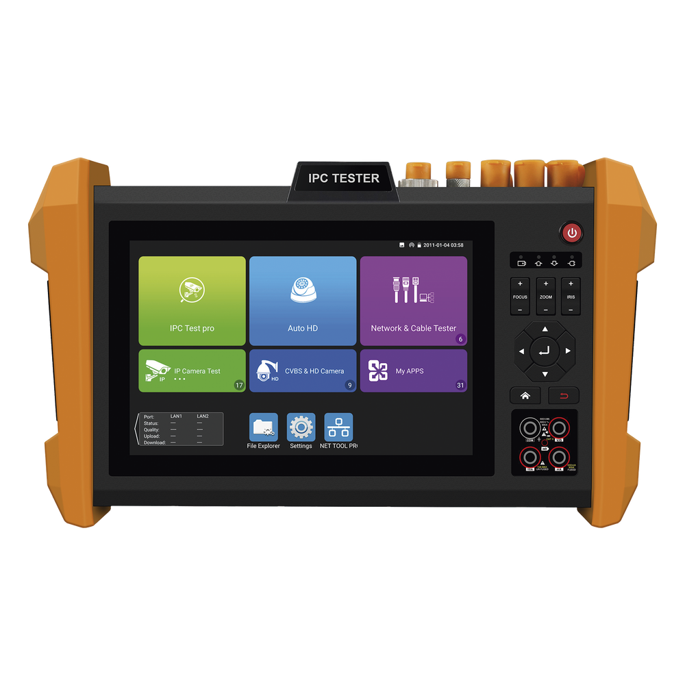 Tester Profesional Multifunción | Pantalla Táctil 7" | Láser Integrado | Cámara Integrada | Prueba IP/HD Coaxial | 4K/8K | H.265/H.265 | ONVIF | WiFi