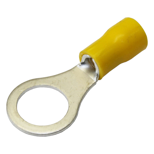 Terminal tipo ojo / 3 / 16" / 10 - 10 AWG / Amarillo / Paquete de 25 piezas.