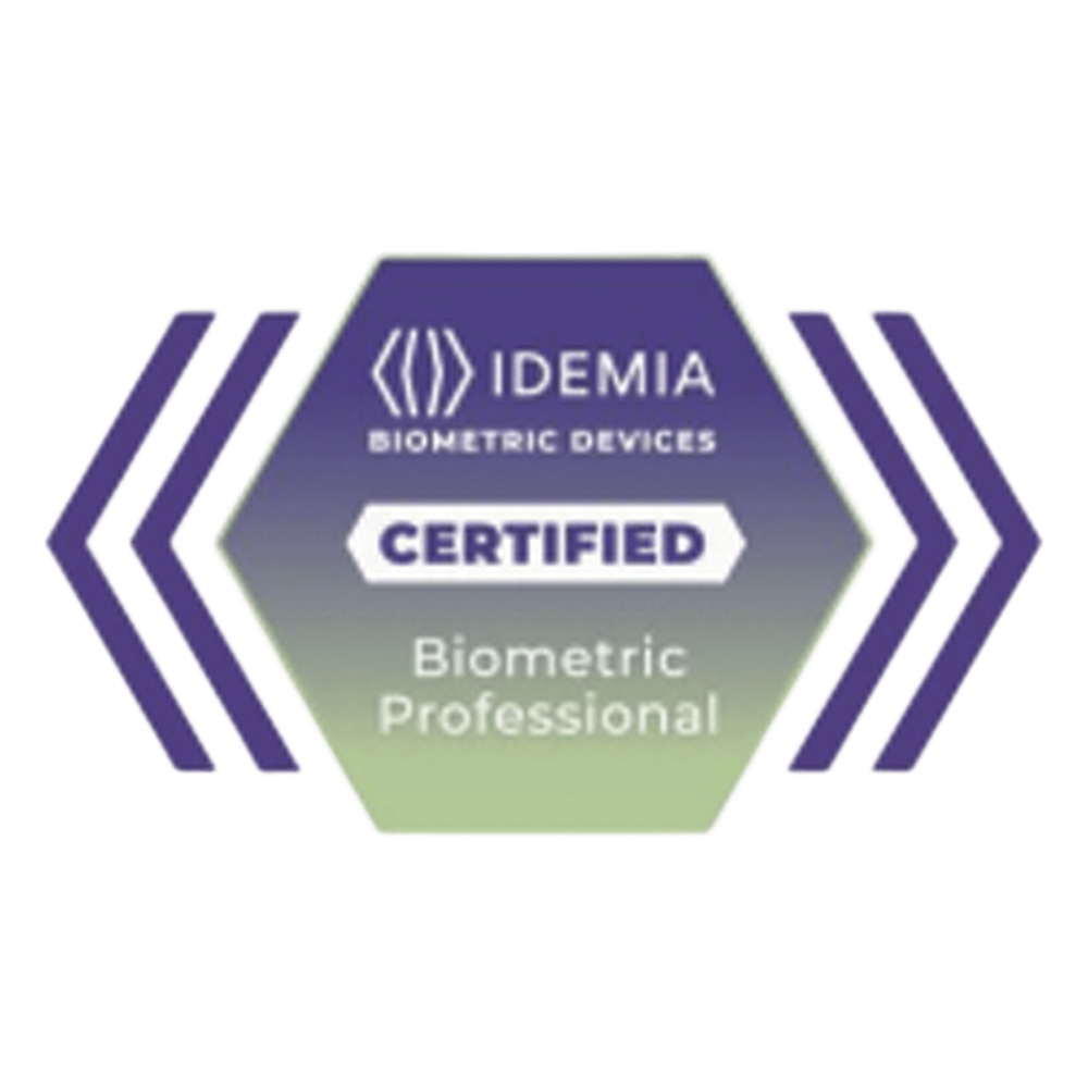 Certificado Idemia Profesional Biométrico , membresía de 2 años con acceso al módulo de ventas 24/7 a la plataforma de aprendizaje de dispositivos
