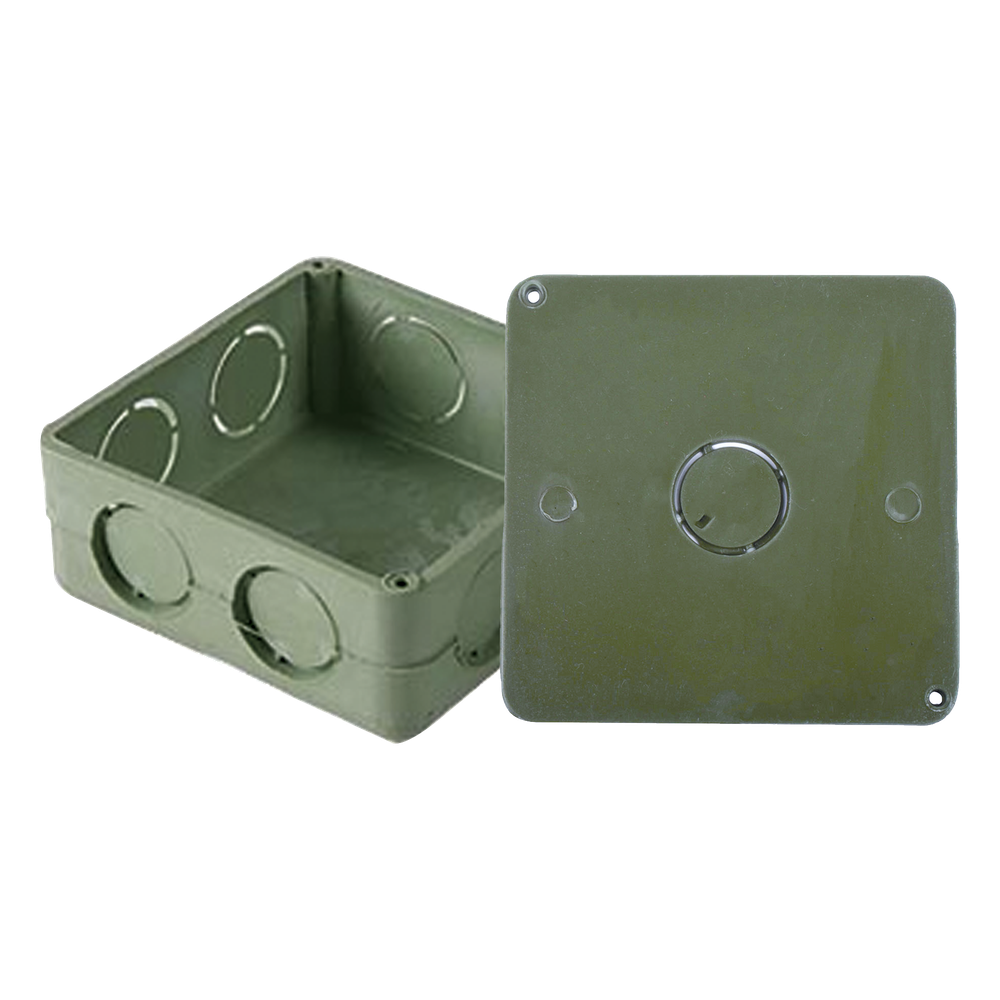 Caja Cuadrada y Tapa para Tubería PVC Conduit de 1".
