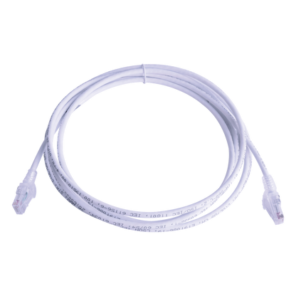 Patch Cord MC6 Modular Cat6 UTP, CM/LS0H, 3.05 Metros (10 Pies), Color Blanco, Versión Bulk (Sin Empaque Individual)