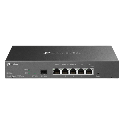 Router Omada VPN / SDN Multi-WAN Gigabit / 1 Puerto WAN SFP Gigabit / 1 Puerto WAN RJ45 Gigabit / 2 Puertos LAN RJ45 Gigabit / 2 Puertos
