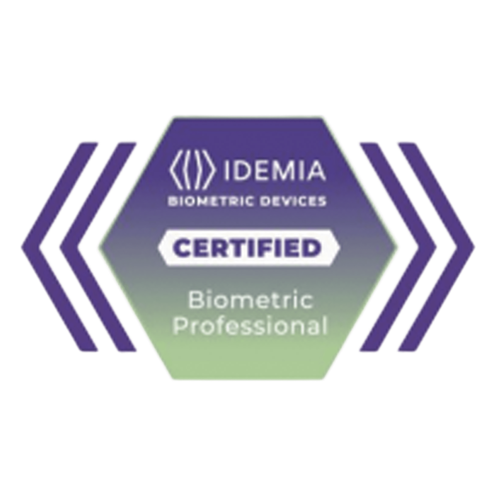 Certificado Idemia Profesional Biométrico , membresía de 2 años con acceso al módulo de ventas 24/7 a la plataforma de aprendizaje de dispositivos