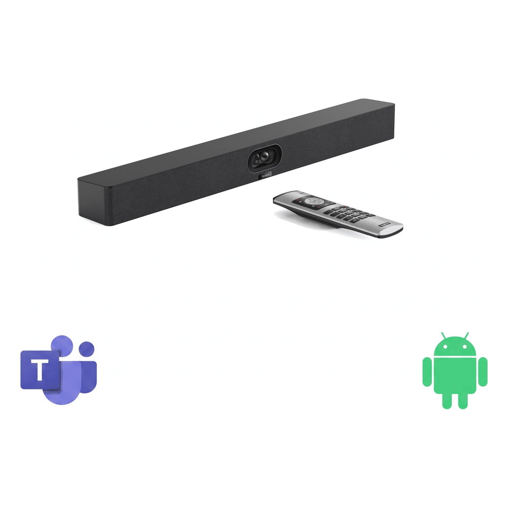 Barra de Videoconferencia Yealink A40 para Salas Medianas con Android Integrado Compatible con Teams Rooms, Zoom Rooms, RingCentral Rooms y BYOD