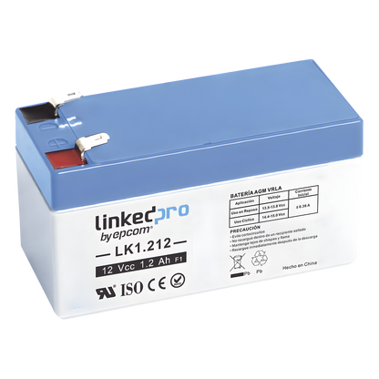 Batería de respaldo 12V | 1.2 Ah | AGM | Especial para seguridad electrónica | UPS | Sistemas de Emergencia | Vida útil 5 años | Terminales F1 +