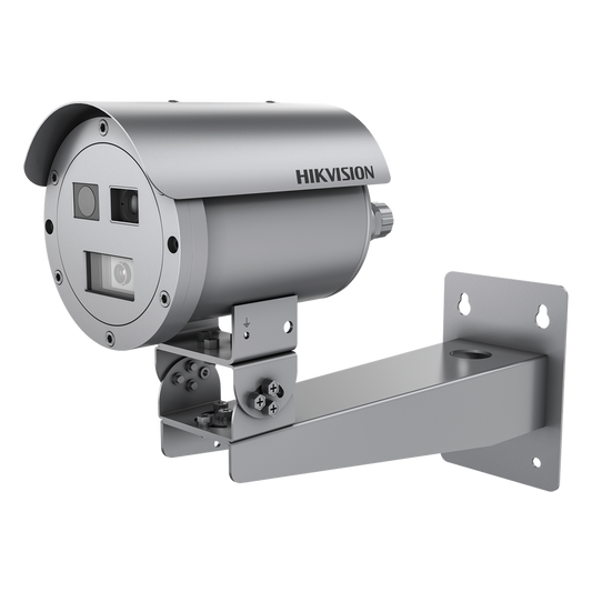 Bala IP Térmica Dual / Termico 7 mm (256 X 192) + Óptico 4 mm (4 MP) / Termométrica / Detección de Temperatura / IP68 / 30 mts IR / Antiexplosión