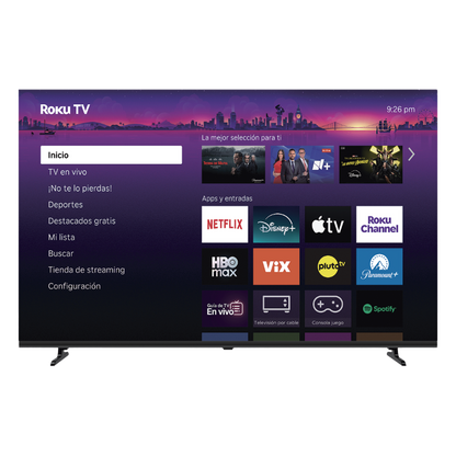 ROKU SmartTV QLED 58 Pulgadas / 4K UHD / Dolby Audio / 3 puertos HDMI / WiFi / VESA 200x200 mm