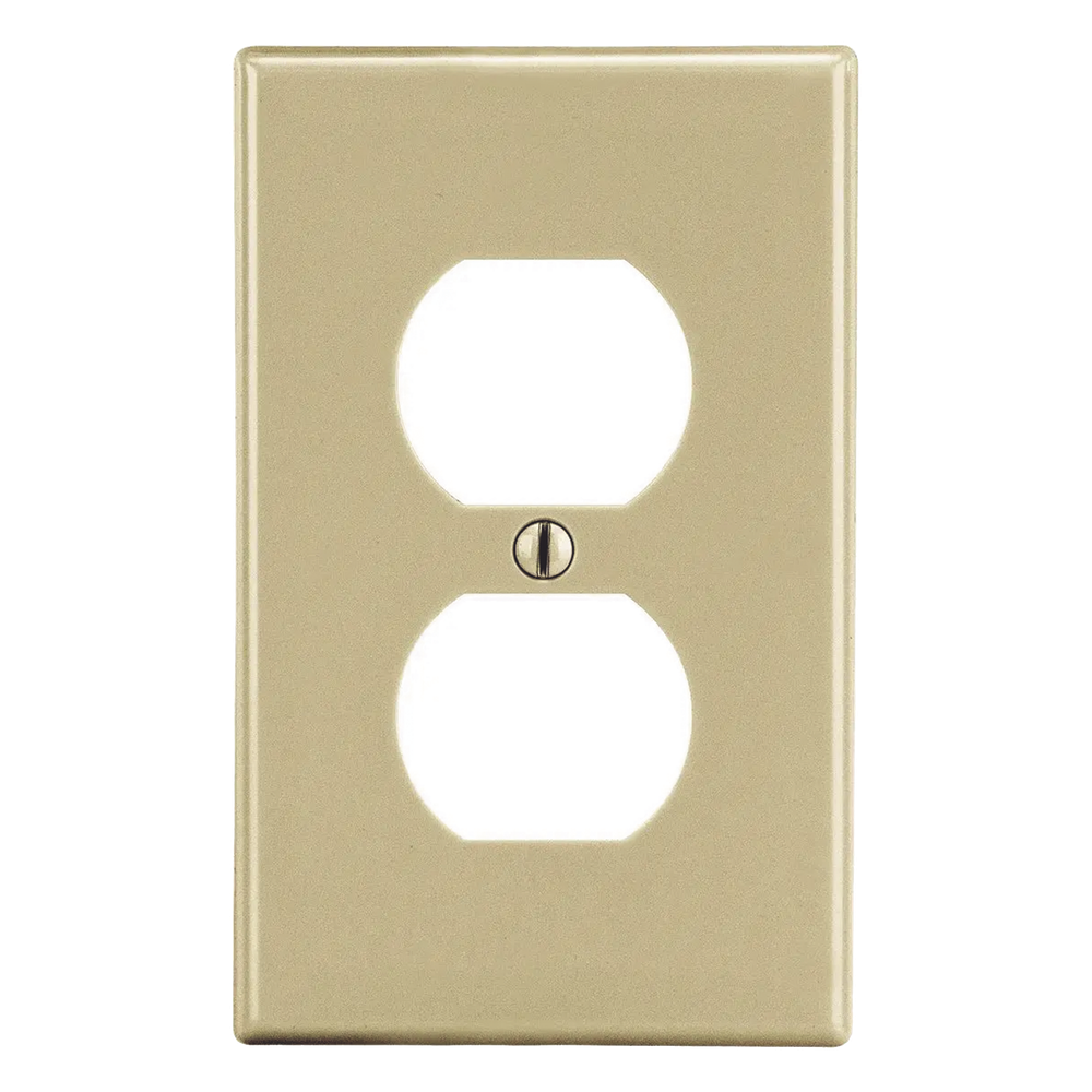 Placa de Pared para Contacto Duplex Color Marfil.