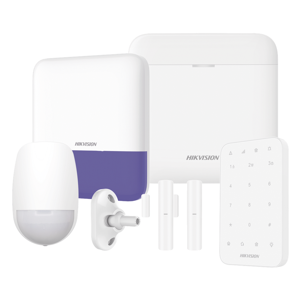 (AX PRO) KIT de Alarma AX PRO / Incluye: 1 Hub con bateria de respaldo / 1 Sensores PIR / 1 Montaje Universal para PIR / 2 Contactos Magnéticos / 1
