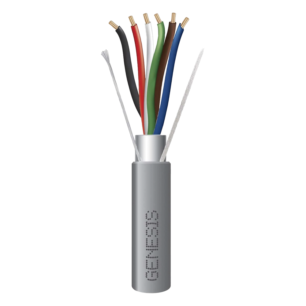 Bobina de 305 Metros (1000 Pies) de Cable 6x22 AWG / Blindado / Plenum de Color Gris / Aplicaciones de Audio, Seguridad y Control