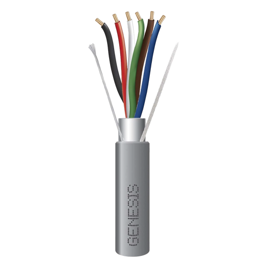 Bobina de 305 Metros (1000 Pies) de Cable 6x22 AWG / Blindado / Plenum de Color Gris / Aplicaciones de Audio, Seguridad y Control