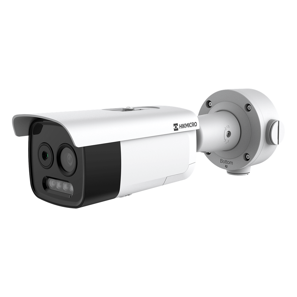 (HIKMICRO) Cámara Bala IP Bi-Espectral / Térmica (256 X 192 / 3.6 mm) + Óptica (5 MP / 4.3 mm) / IA GUANLAN / Rango: -20°C a 650°C / 2°C Tolerancia