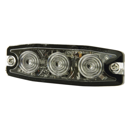 Luz Auxiliar de 3 LED, Ambar, Lente Transparente, SAE