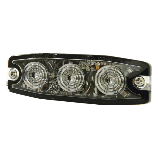 Luz Auxiliar de 3 LED, Ambar, Lente Transparente, SAE