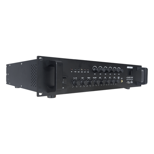 Amplificador de Audio | Bluetooth | 120 W | 6 Zonas con Control de Volumen Independiente | 70/ 100V COM | Montaje en Rack | Voceo y Musica Ambiental