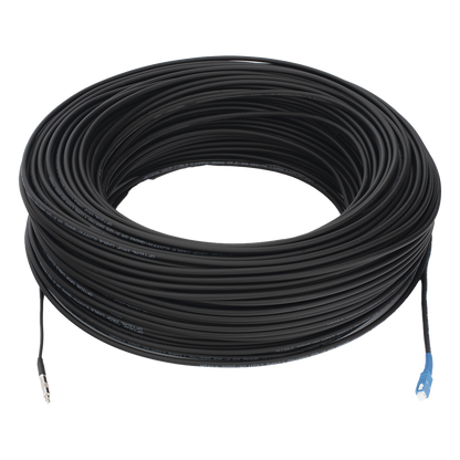 Rollo de Fibra Óptica Drop Redonda G657A2 Monomodo Simplex de 150 Metros (492.13 Pies) con Conectores SC/UPC-SC/UPC para Instalaciones Aéreas