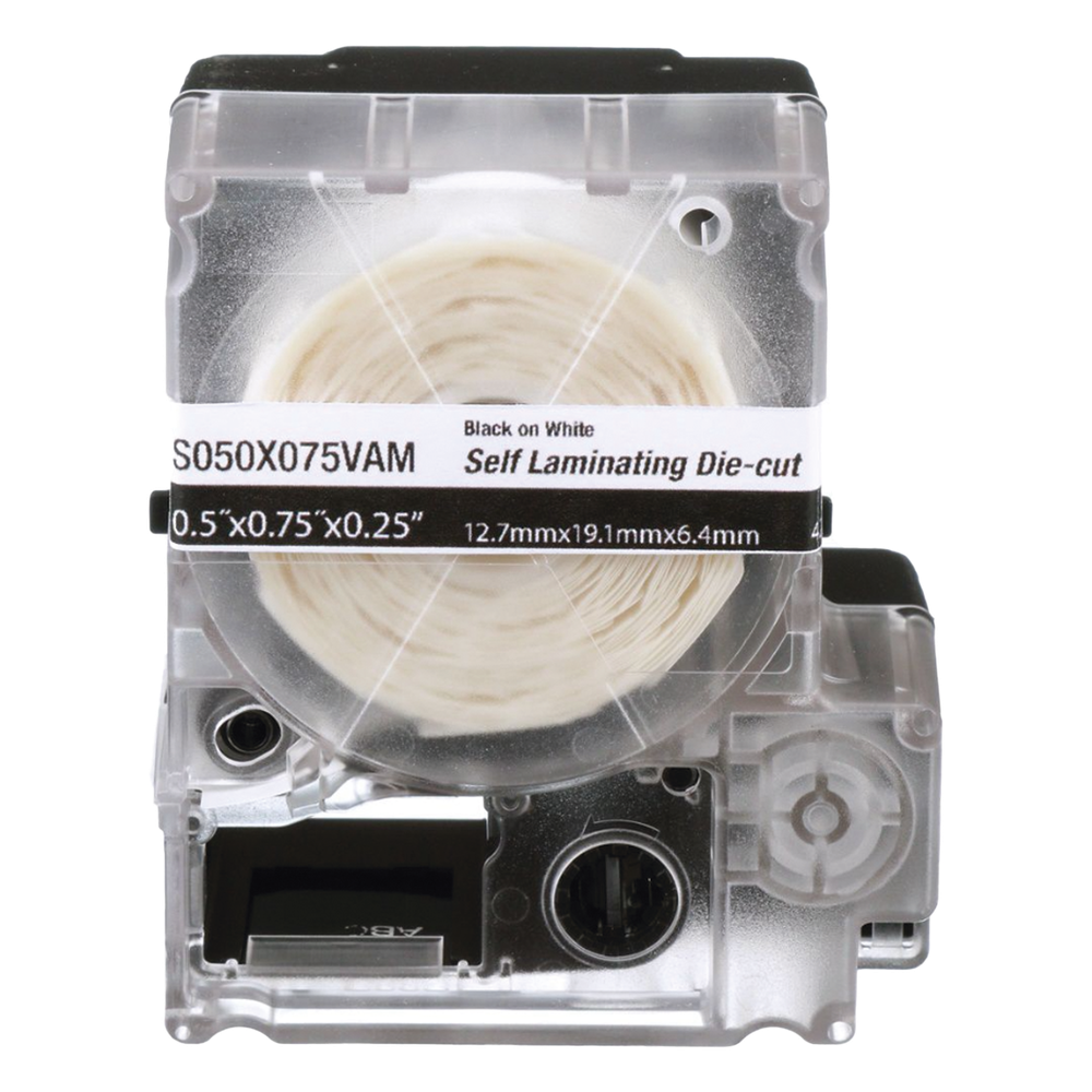 Casete de 425 Etiquetas Autolaminadas de 12.7 x 19.1 mm (0.5 x 0.75 pulgadas), para Cables de 2 a 4 mm (0.08 a 0.16 pulgadas) de Diámetro, Área de