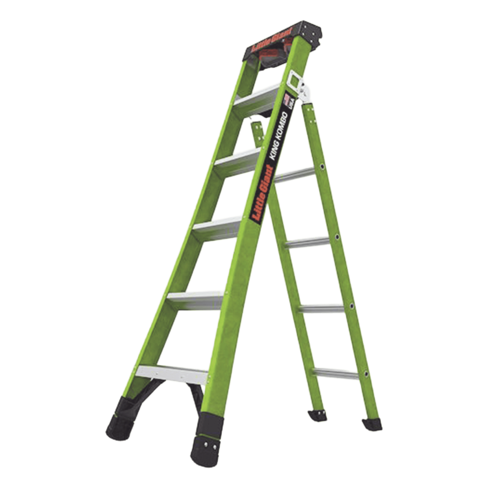 Escalera de Tijera 3 en 1 de 1.8 Metros, Fibra de Vidrio (SKU13906-001). Hecha en E.U.A. (Versión 2.0)