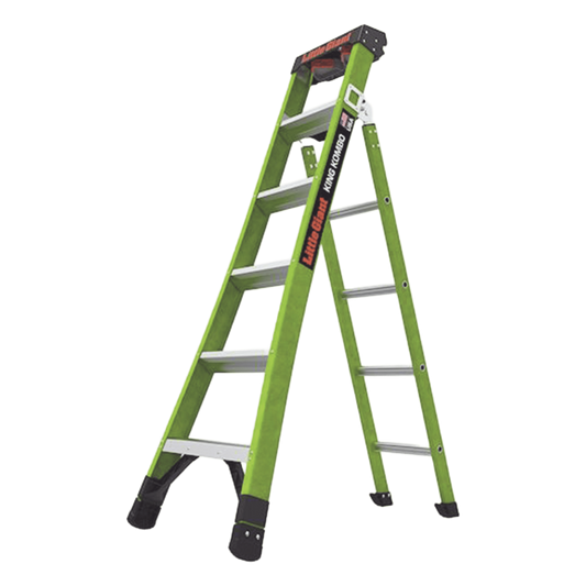 Escalera de Tijera 3 en 1 de 1.8 Metros, Fibra de Vidrio (SKU13906-001). Hecha en E.U.A. (Versión 2.0)