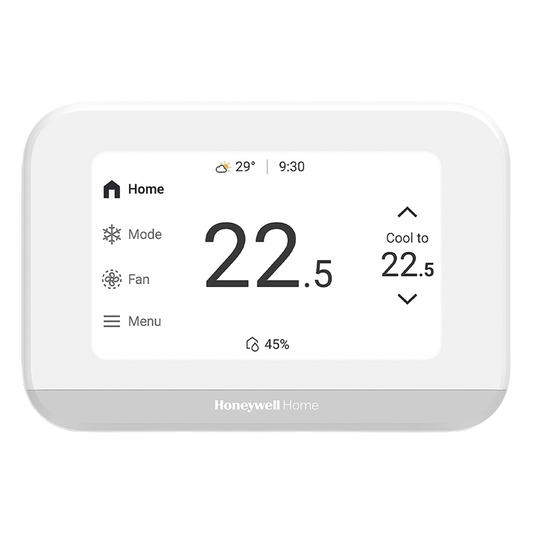 Termostato inteligente con pantalla táctil de 4.3 pulgadas, sensor de humedad, hasta 3H/2C bomba de calor, Wi-Fi, Bluetooth y Matter, color blanco