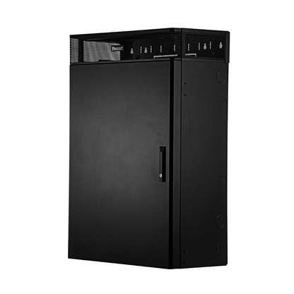 Gabinete de Montaje en Pared TrueEdge™, Con 6 UR para Equipo Activo y 6 UR para Paneles de Parcheo, Fabricado en Acero, Color Negro