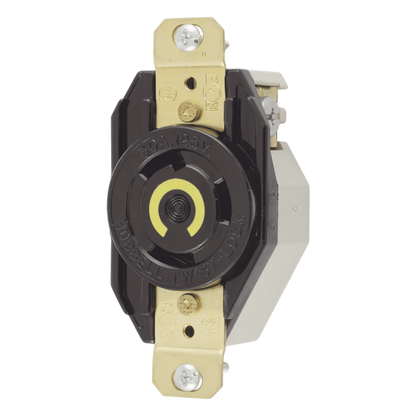 Receptáculo de Media Vuelta Industrial 30 A 125 V CA 2 Polos 3 Hilos (Nema L5-30R) Color Negro