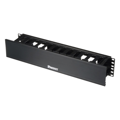 Organizador de Cables Horizontal PatchLink, Sencillo (Solo Frontal), Con Tapa Extendida, Para Rack de 19in, 2UR