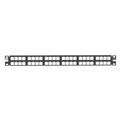 Panel de Parcheo Modular de Alta Densidad, Keystone (Sin Conectores), Identificación con Etiqueta Adhesiva, de 48 Puertos en 1 UR