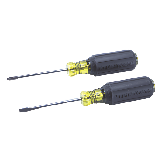 Juego de 8 Desarmadores con Mango Cushion-Grip™: 2 de punta Plana de 1/4'' (6.4 mm) y 5/16'' (7.9 mm); 2 de punta Cabinet de 5/16'' (7.9 mm) y 3/16''