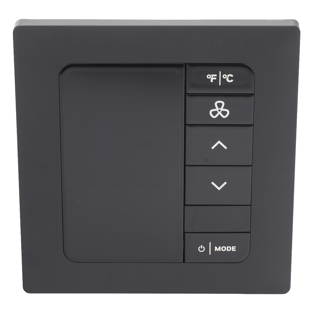 INNCOM e7 EMS / Termostato de Gestión Energética / 100-277 VAC / FCU 2 y 4 Tubos / BACnet MS/TP y Wi-Fi / Sensor PIR / Ónix Negro