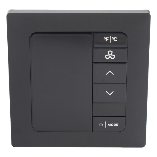INNCOM e7 EMS / Termostato de Gestión Energética / 100-277 VAC / FCU 2 y 4 Tubos / BACnet MS/TP y Wi-Fi / Sensor PIR / Ónix Negro