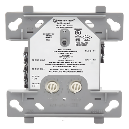 Módulo monitor dual direccionable con dos circuitos IDC Clase B independientes y direccionamiento consecutivo automático