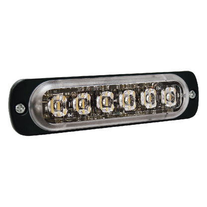 Luz Auxiliar de 6 LED, Rojo, Lente Transparente, SAE