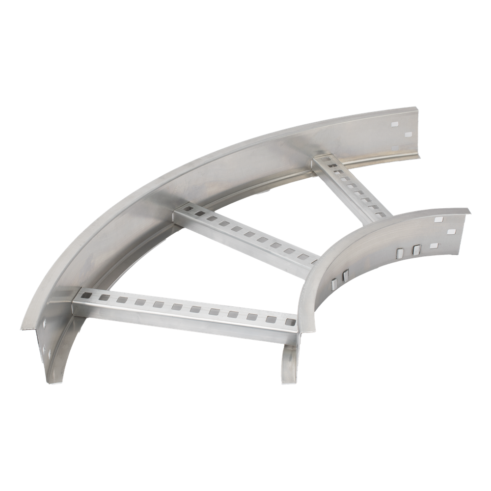 Curva Horizontal de Aluminio de 90° Perfil Z / Peralte 3 1/4" / Ancho 12" / Radio 8" / Incluye Tornillería (CHC90EZ314R8X12AK)