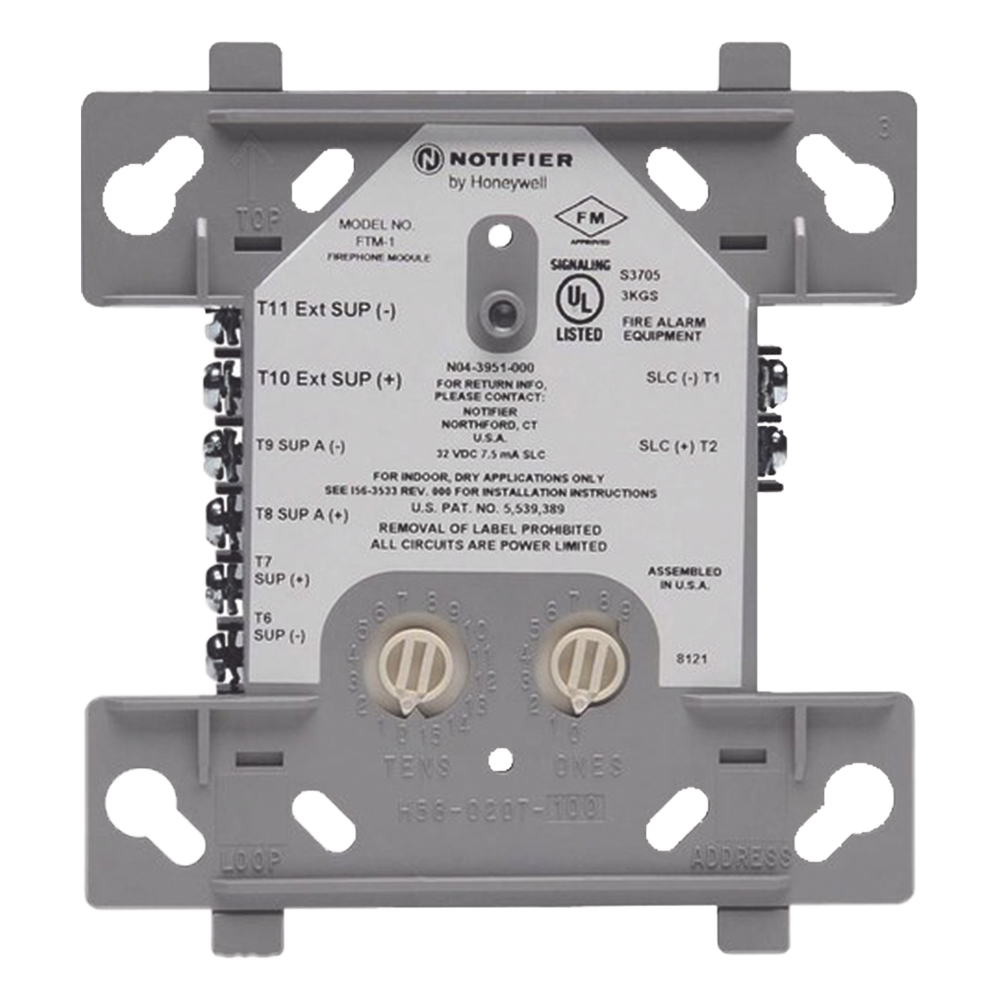 Módulo de control direccionable para teléfono de bomberos con tecnología FlashScan para paneles NOTIFIER