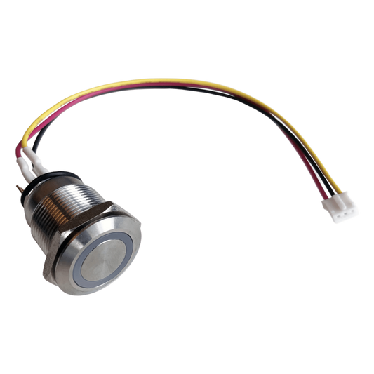 Botón Acero Inoxidable IP65 19 mm/ Control LED Programmable / Cable 60 cm