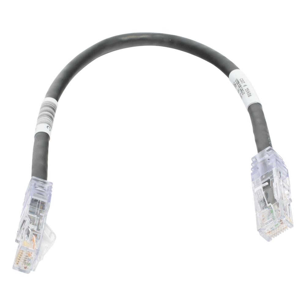 Cable de Parcheo TX6, UTP Cat6, 24 AWG, CM, Color Negro, 0.3 Metros (1 Pie)
