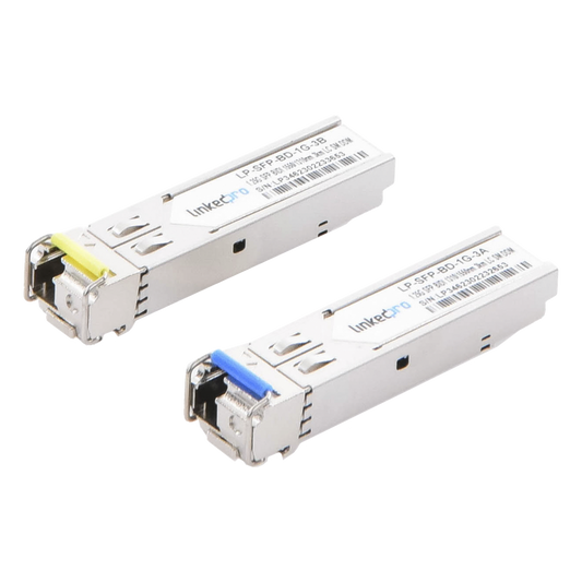 Transceptores Ópticos Bidireccionales SFP (Mini-Gbic) / Monomodo 1310 & 1550 nm / 1.25 Gbps / 1000BASE-BX / Conector LC/UPC Simplex / DDM / Hasta 3