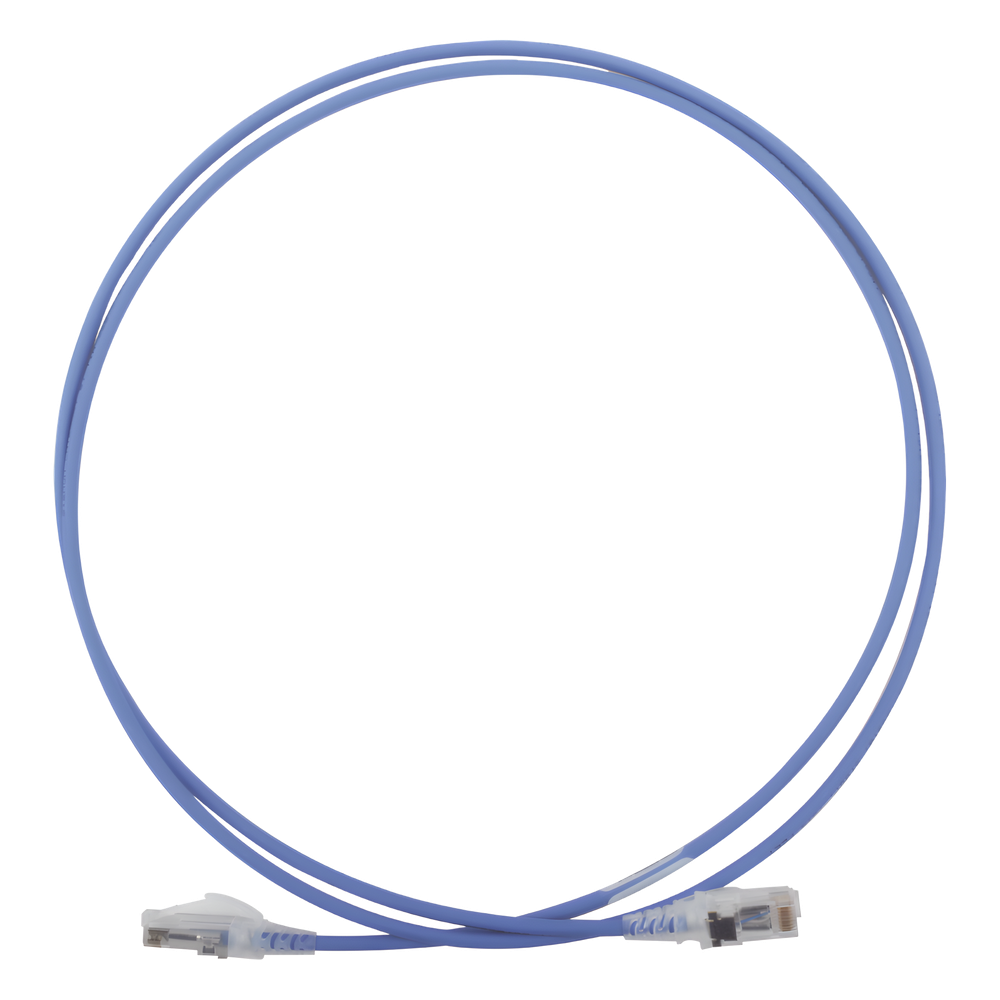 Patch Cord MC6 Modular Cat6 UTP, CM/LS0H, 1.52 Metros (5 Pies), Color Azul, Diámetro Reducido (28AWG)