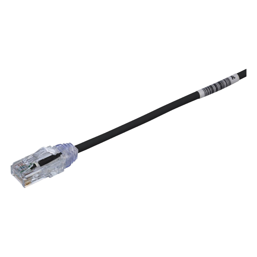 Cable de Parcheo TX6, UTP Cat6, Diámetro Reducido (28AWG), Color Negro, 6.1 Metros (20 Pies)