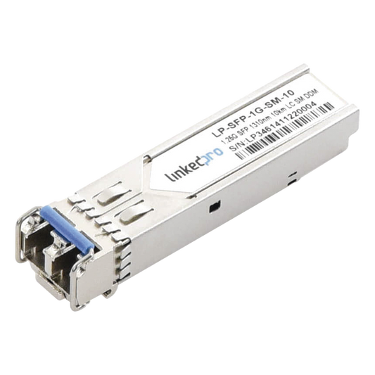 Transceptor Óptico SFP (Mini-Gbic) / Monomodo 1310 nm / 1.25 Gbps / 1000BASE-LX / Conectores LC/UPC Dúplex / DDM / Hasta 10 km