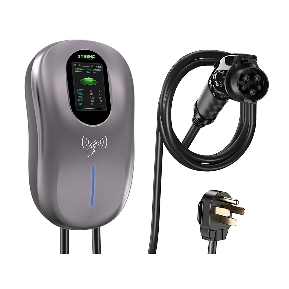 Estación de Carga para Vehículos Eléctricos / 40 A / 9.6 kW / Conector Tipo 1 (SAE J1772) / 110-240 V AC / Pantalla LCD 4.3 in (10.9 cm) / WiFi / APP