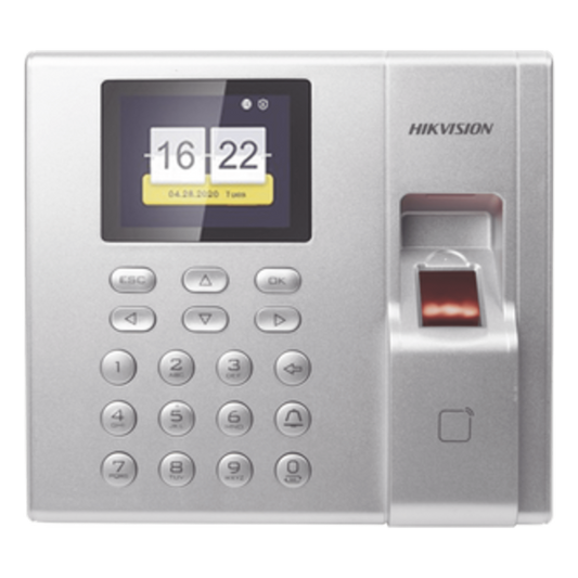 Terminal de Control de Acceso y Asistencia / Huella y Tarjetas EM / 1,000 Usuarios / Hik-Connect P2P / Pantalla LCD 2.4" / iVMS-4200