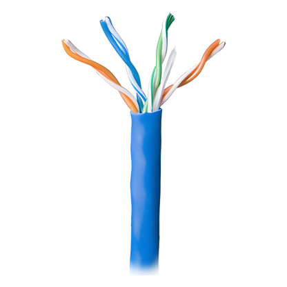 Bobina de 305 Metros (1000 Pies) Cable Par Trenzado Nivel 5 (CAT 5e) / CMR / Color Azul / 4 Pares de Conductores Sólidos de Cobre AWG 24 / Para