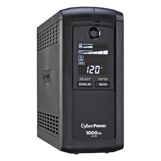 UPS de 1000 VA/600 W, Topología Línea Interactiva, Entrada 120 Vca NEMA 5-15P, Tipo Mini Torre, Con 9 Tomas NEMA 5-15R